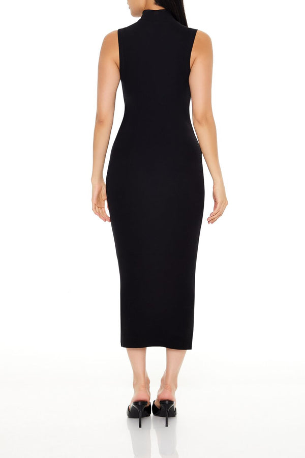 Forever 21 Ribbed Knit Mock Neck Midi Dress