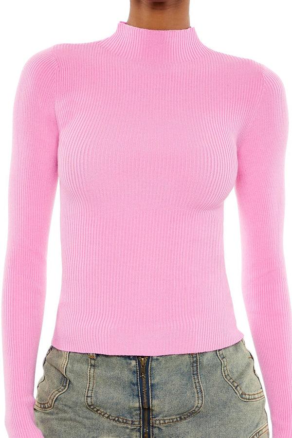 Forever 21 Ribbed Knit Mock Neck Sweater