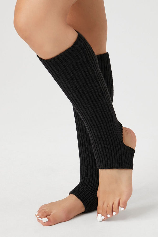 forever 21 Ribbed Knit Stirrup Leg Warmers