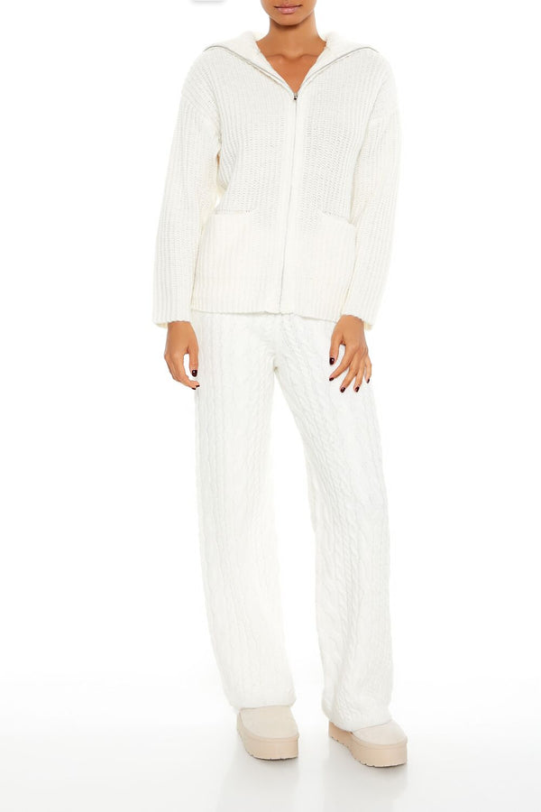 Forever 21 Ribbed Knit Zip-Up Sweater