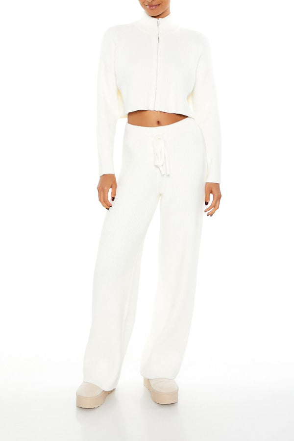 Forever 21 Ribbed Knit Zip-Up Sweater