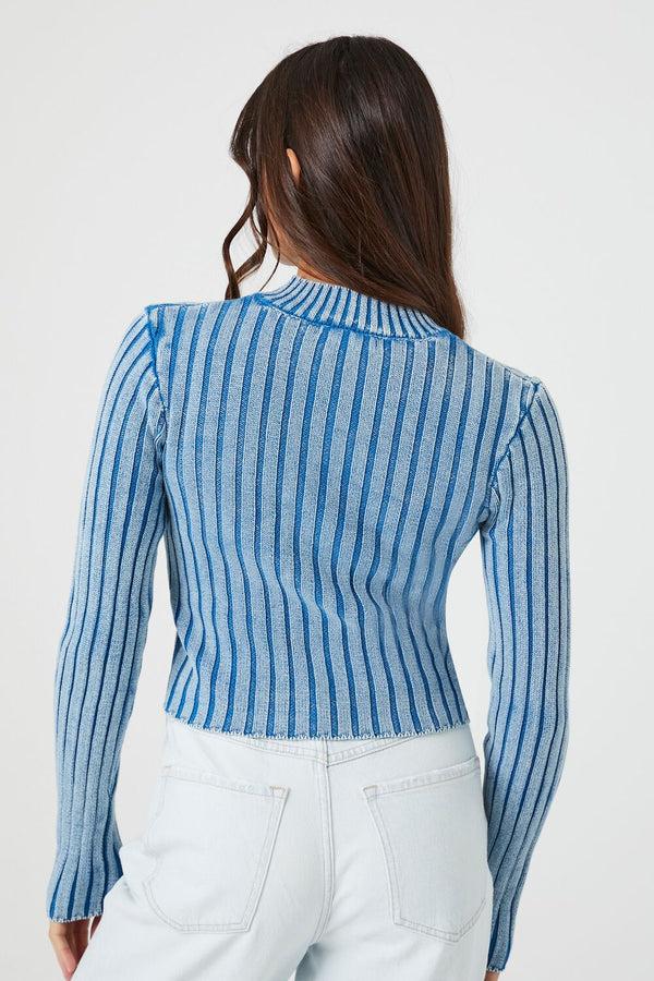 Forever 21 Ribbed Knit Zip-Up Sweater
