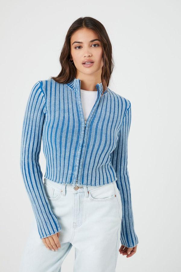 forever 21 Ribbed Knit Zip-Up Sweater