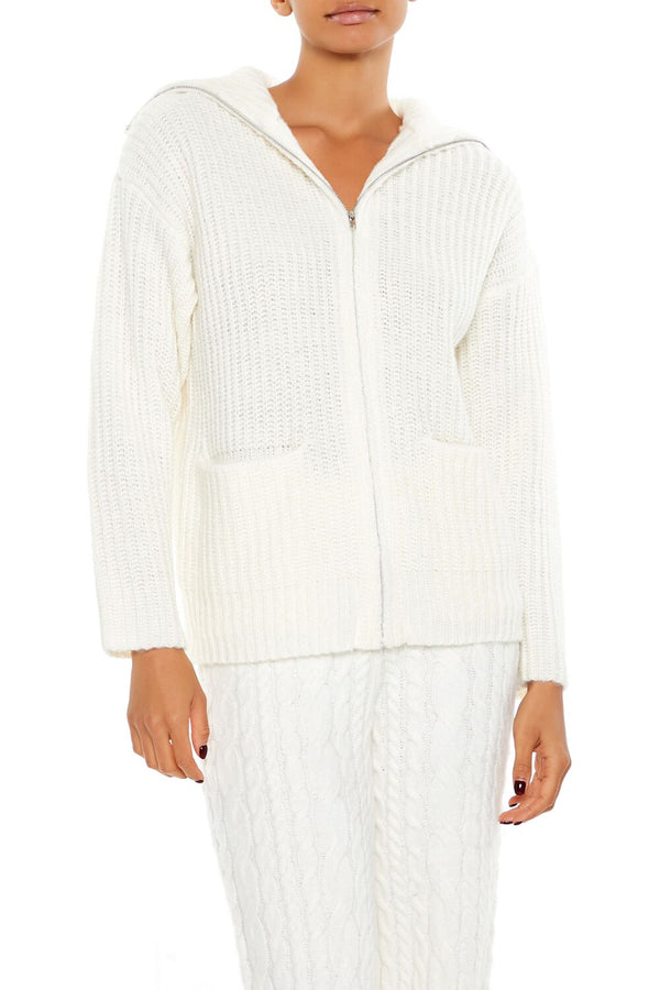 forever 21 Ribbed Knit Zip-Up Sweater