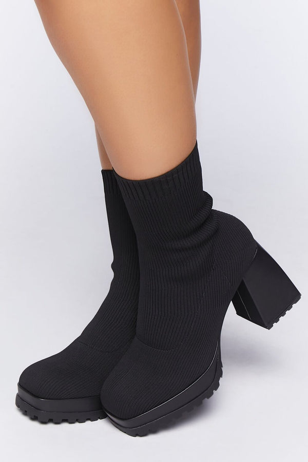 forever 21 Ribbed Sock Booties (Wide)