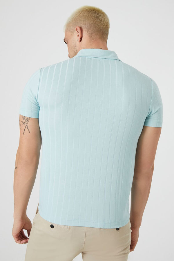 Forever 21 Ribbed Split-Neck Polo Shirt