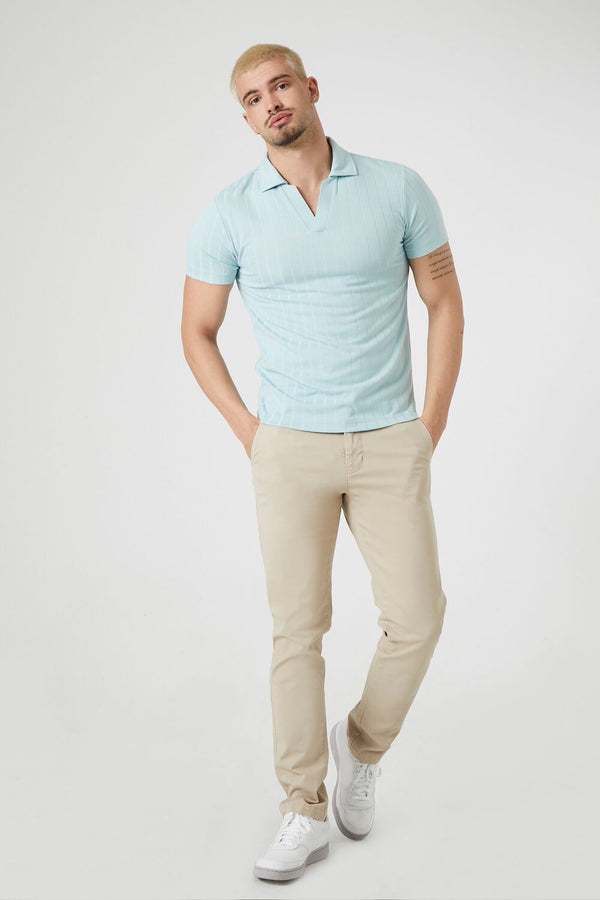 Forever 21 Ribbed Split-Neck Polo Shirt