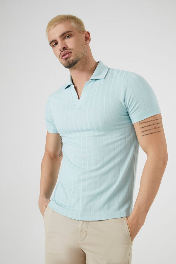 forever 21 Ribbed Split-Neck Polo Shirt
