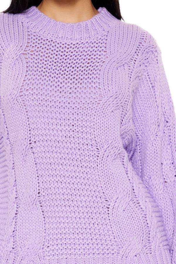Forever 21 Ribbed-Trim Cable Knit Sweater