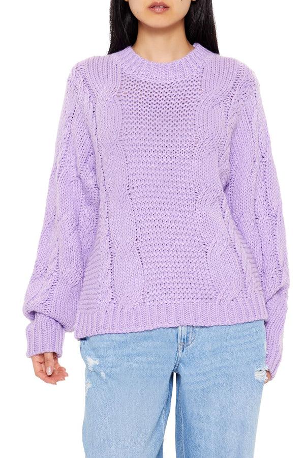 forever 21 Ribbed-Trim Cable Knit Sweater