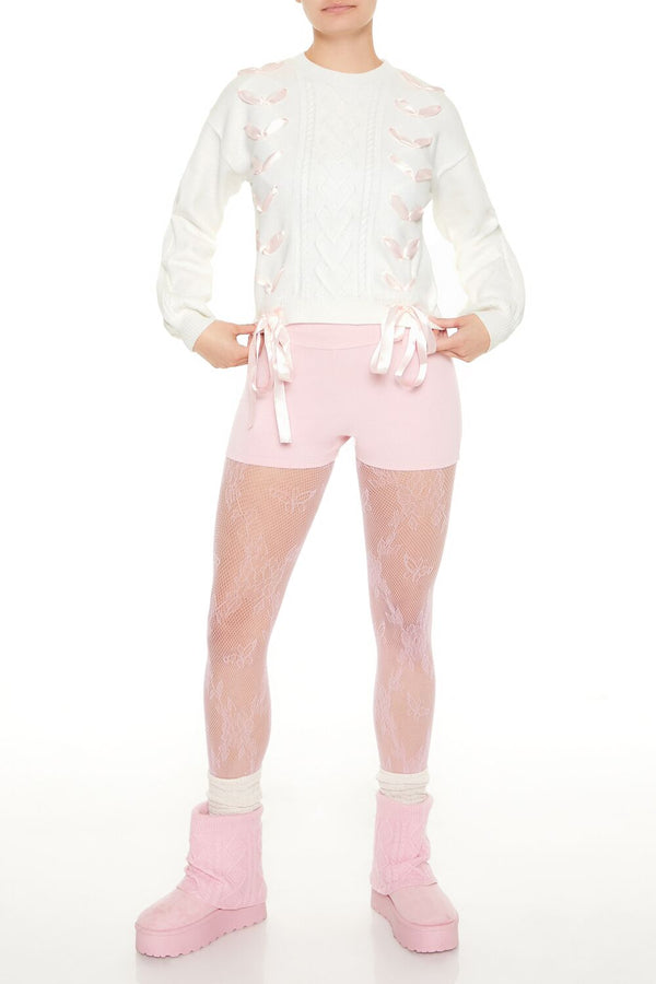 Forever 21 Ribbon-Trim Bow Sweater