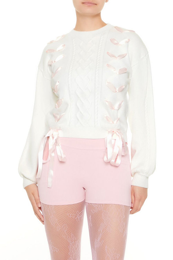 forever 21 Ribbon-Trim Bow Sweater
