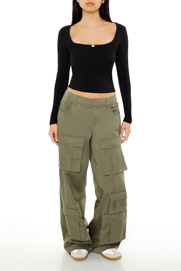 Forever 21 Rosette Long-Sleeve Top