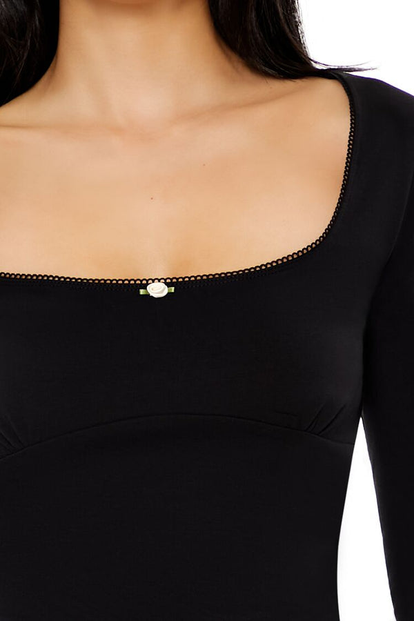 Forever 21 Rosette Long-Sleeve Top