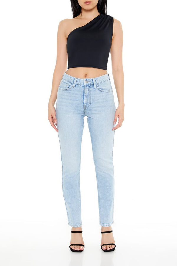Forever 21 Ruched One-Shoulder Crop Top