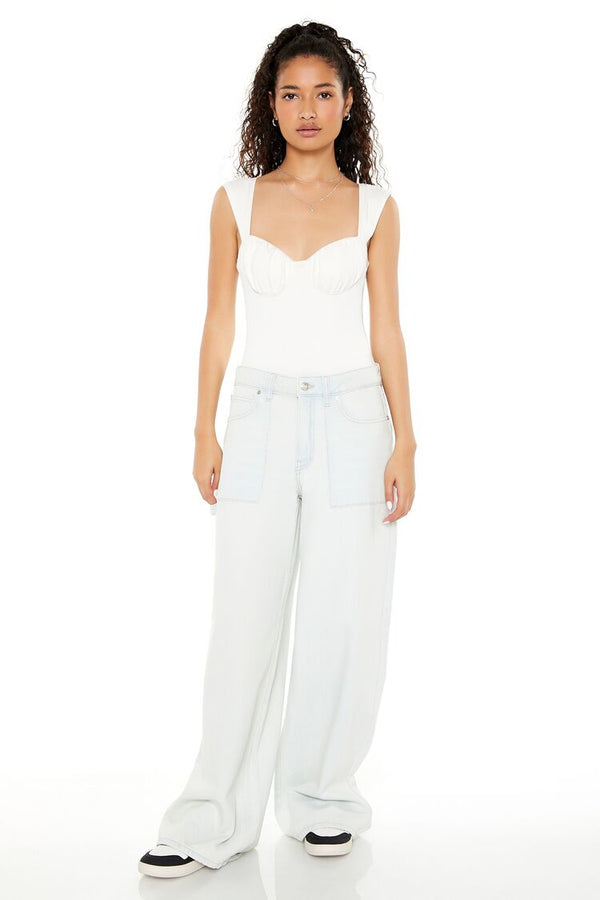 Forever 21 Ruched Sweetheart Bodysuit