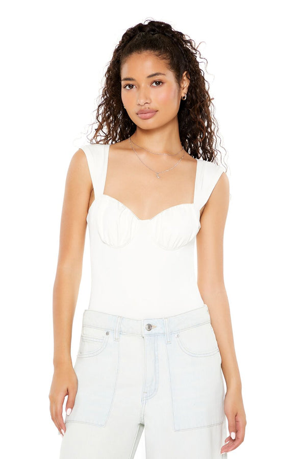 forever 21 Ruched Sweetheart Bodysuit