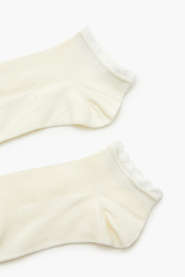 Forever 21 Ruffle-Trim Ankle Socks Set - 3 Pack