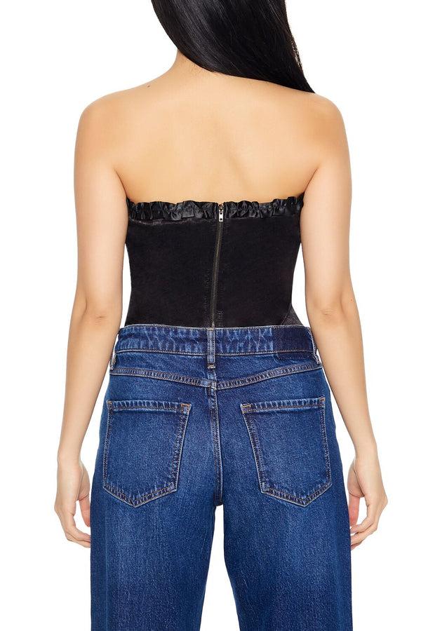 Forever 21 Satin Corset Bow Tube Top