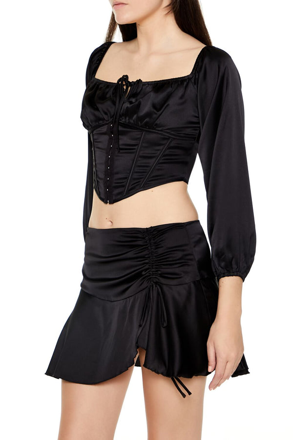 Forever 21 Satin Corset Crop Top