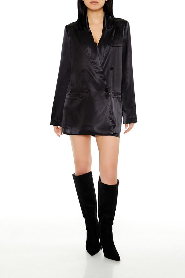 Forever 21 Satin Double-Breasted Blazer