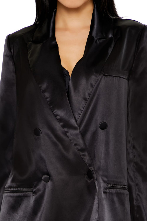 Forever 21 Satin Double-Breasted Blazer