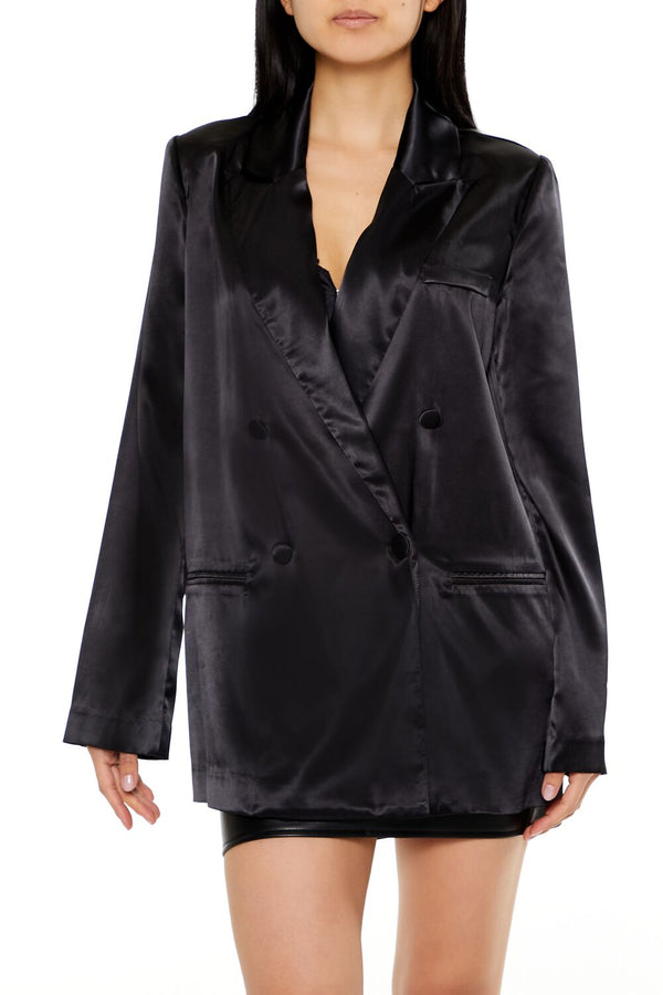 forever 21 Satin Double-Breasted Blazer