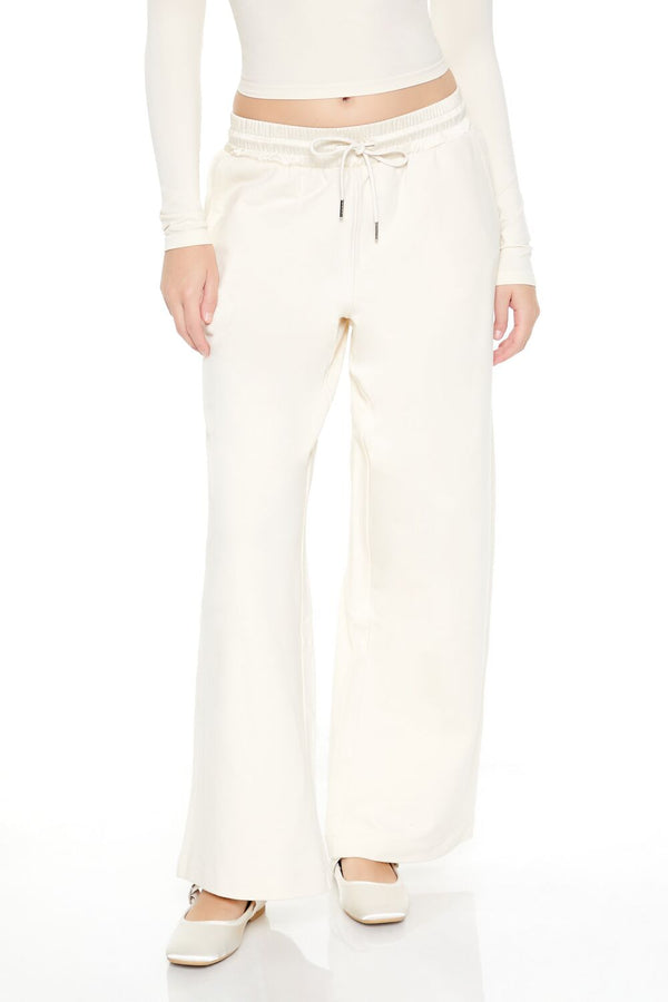 Forever 21 Satin Mid-Rise Wide-Leg Pants