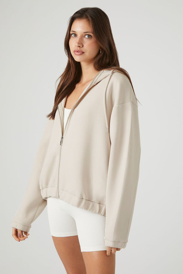 Forever 21 Scuba Knit Zip-Up Hoodie