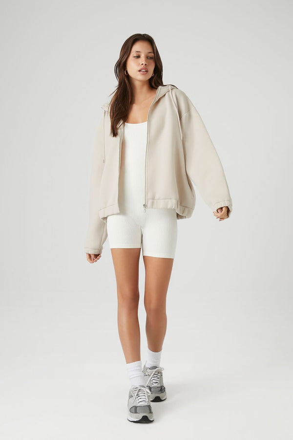 Forever 21 Scuba Knit Zip-Up Hoodie