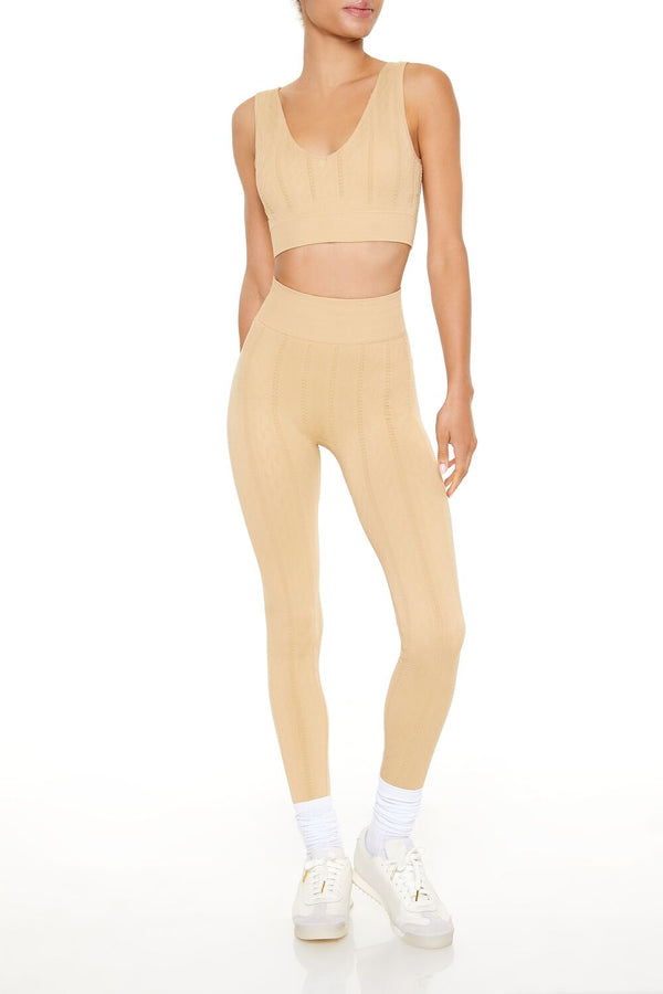 Forever 21 Seamless Cable Knit Sports Bra