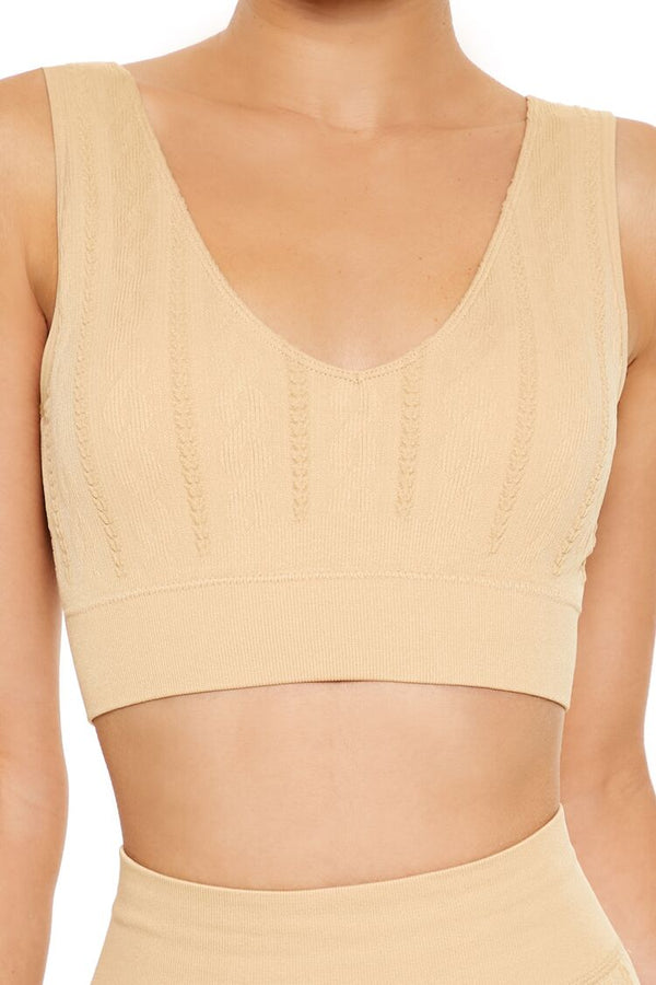 Forever 21 Seamless Cable Knit Sports Bra