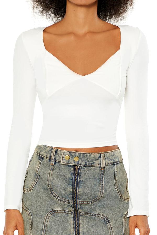 Forever 21 Seamless Knit V-Neck Crop Top