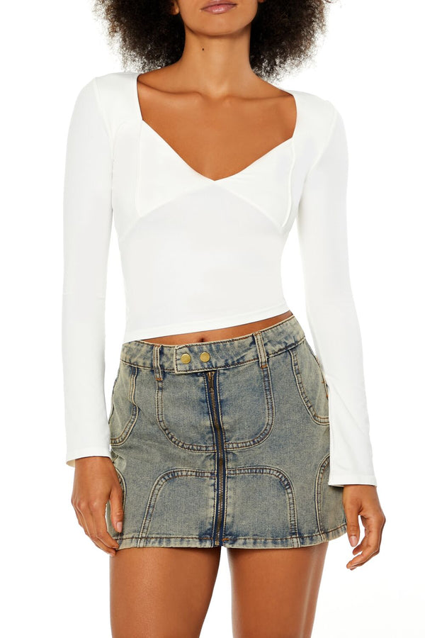 forever 21 Seamless Knit V-Neck Crop Top