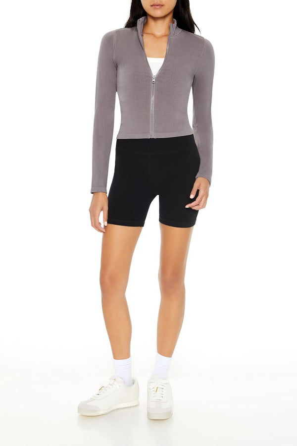 Forever 21 Seamless Ribbed Zip-Up Jacket