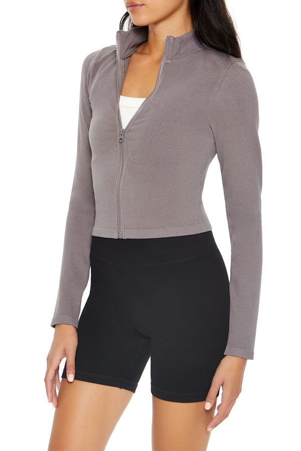 Forever 21 Seamless Ribbed Zip-Up Jacket