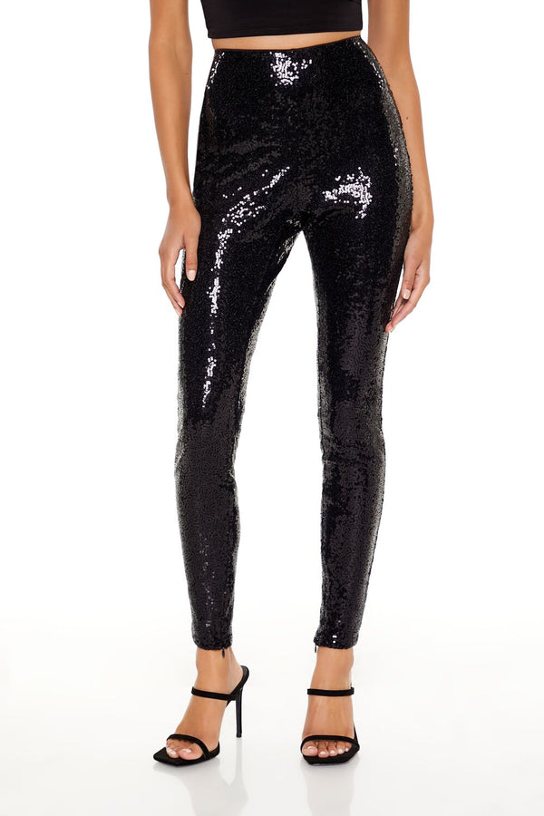 Forever 21 Sequin High-Rise Leggings
