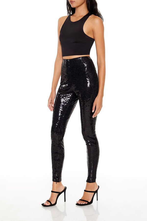 Forever 21 Sequin High-Rise Leggings
