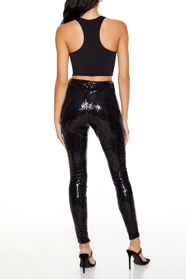 Forever 21 Sequin High-Rise Leggings