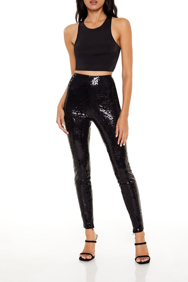 forever 21 Sequin High-Rise Leggings