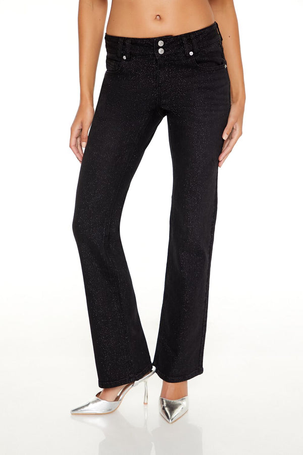 Forever 21 Sequin Low-Rise Bootcut Jeans