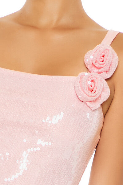Forever 21 Sequin Rosette Cropped Cami
