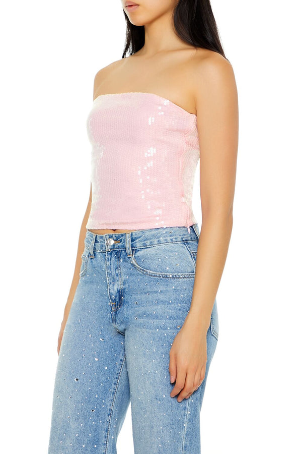 Forever 21 Sequin Tube Crop Top