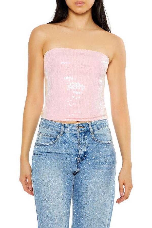 forever 21 Sequin Tube Crop Top