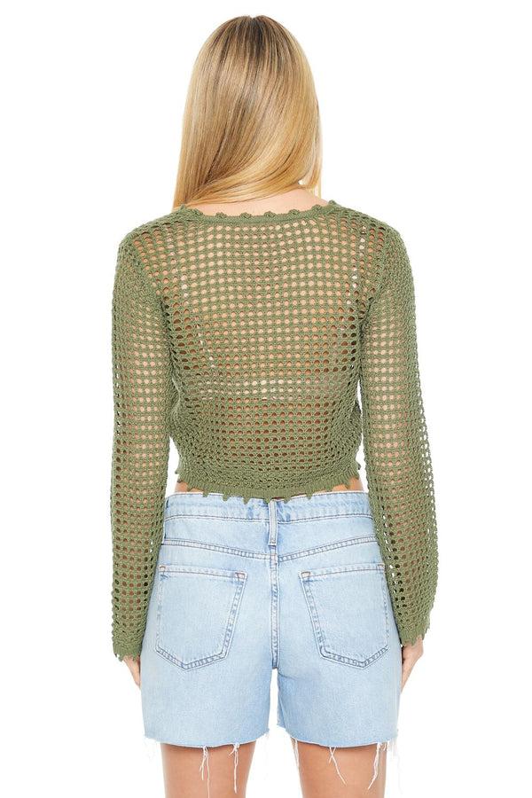 Forever 21 Sheer Crochet Cardigan Sweater
