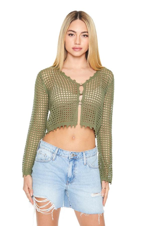 forever 21 Sheer Crochet Cardigan Sweater