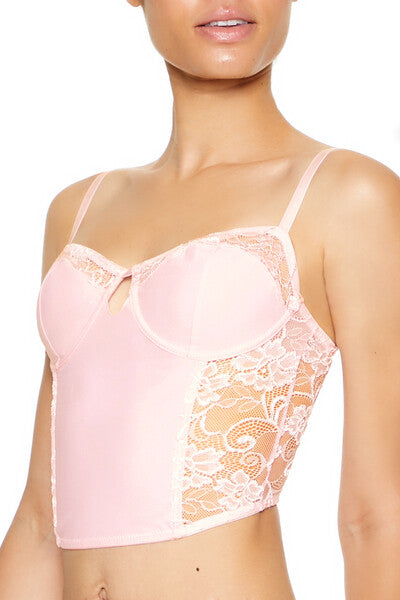 Forever 21 Sheer Lace Underwire Corset Bra