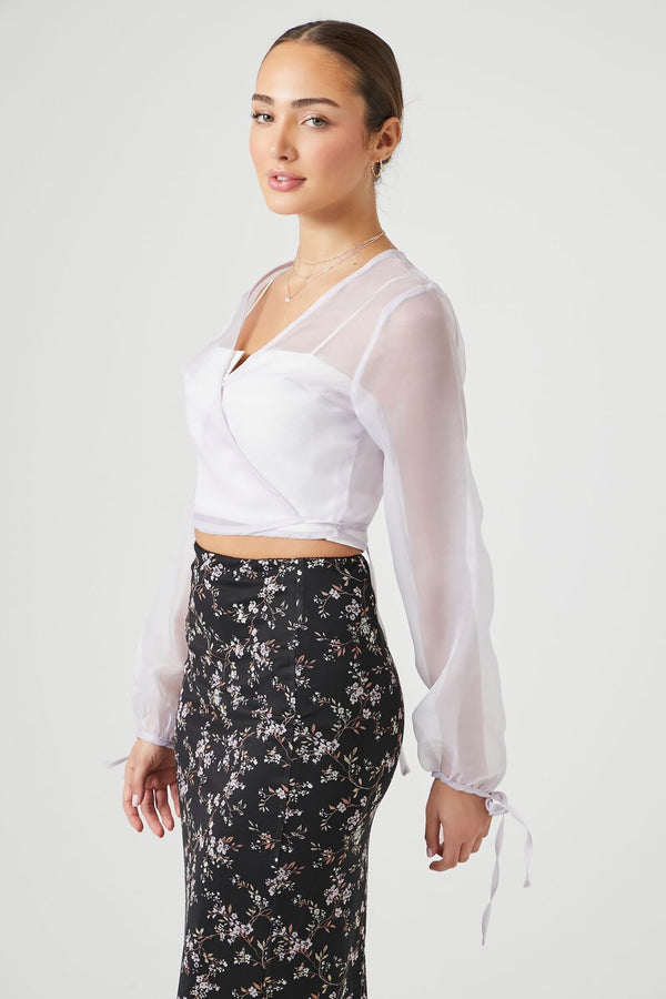 Forever 21 Sheer Organza Wrap Top