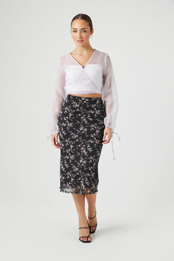 Forever 21 Sheer Organza Wrap Top