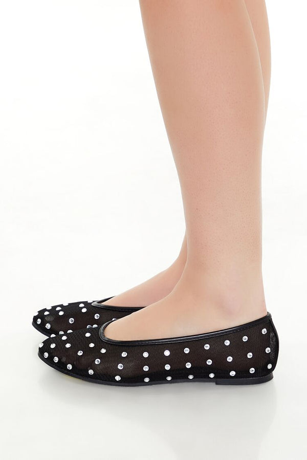 Forever 21 Sheer Rhinestone Ballet Flats